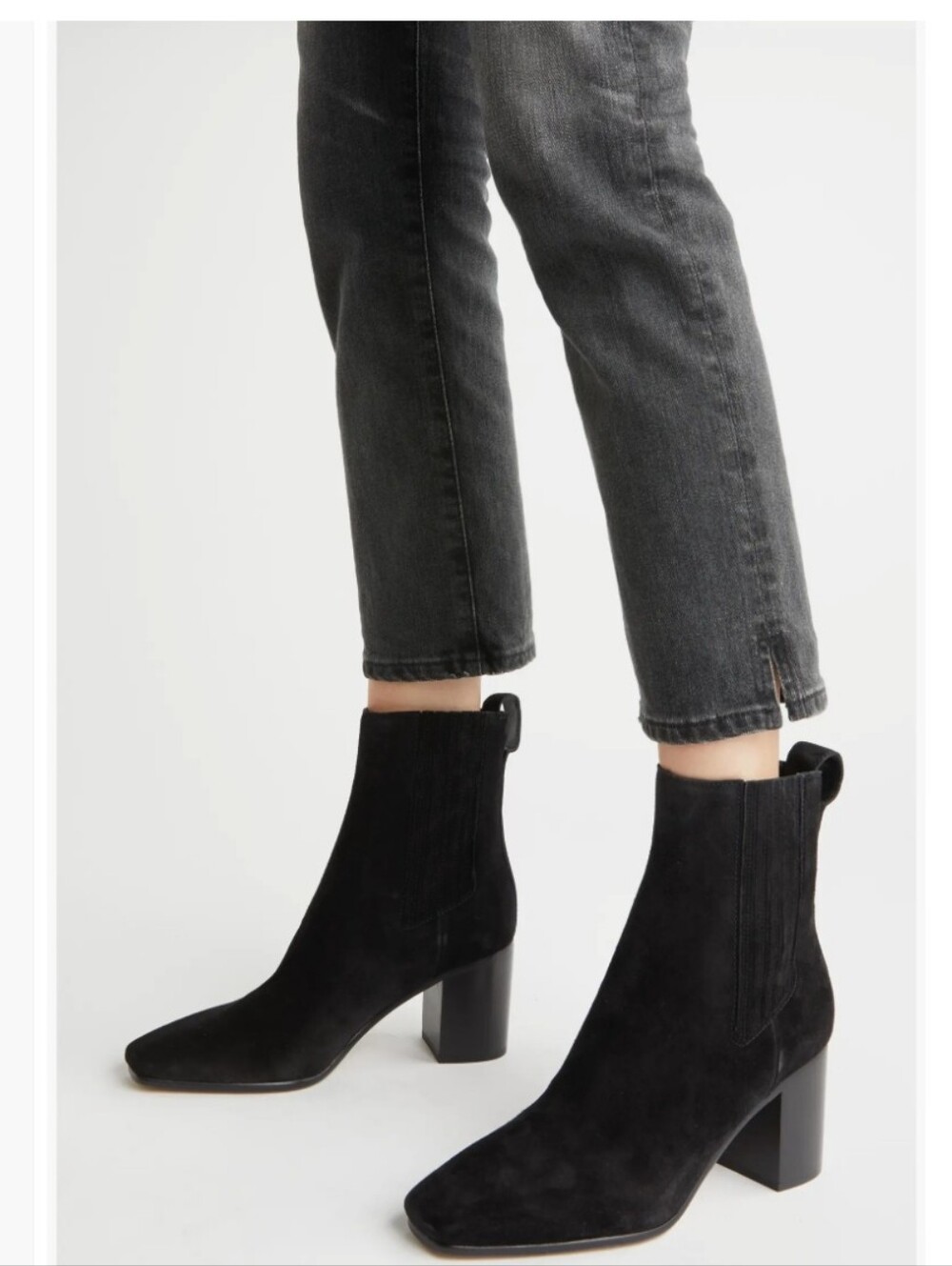 rag & bone Black Suede Astra Chelsea Ankle Boots Women Size 9 NEW